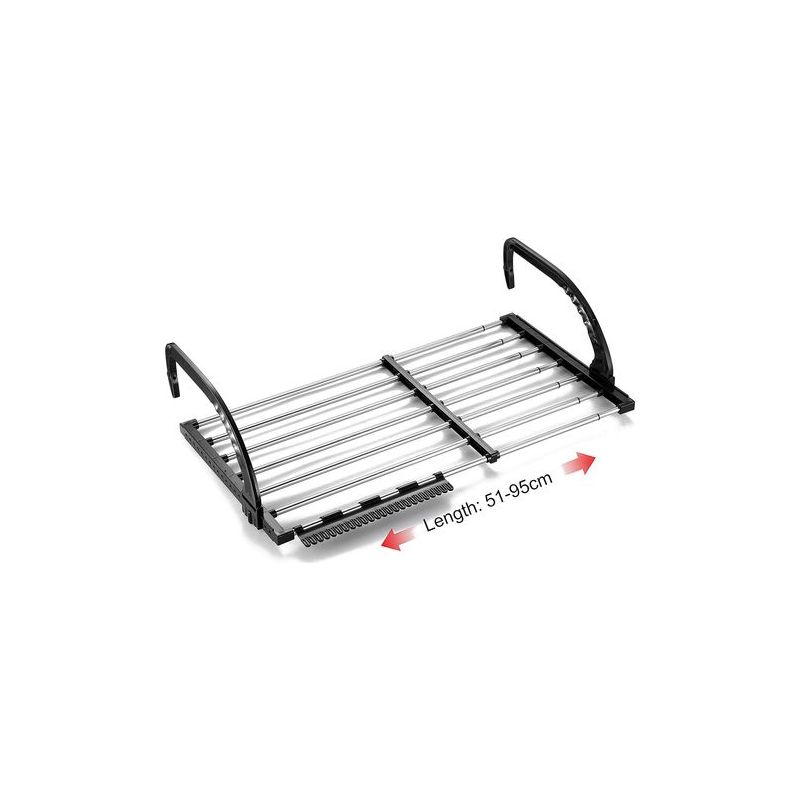 Taishengda – Teleskop-wäschetrockner Aus Edelstahl Für Balkon Und Heizkörper – Länge 51–95 Cm – Zusammenklappbar Mit Abnehmbarem Sockenhalter