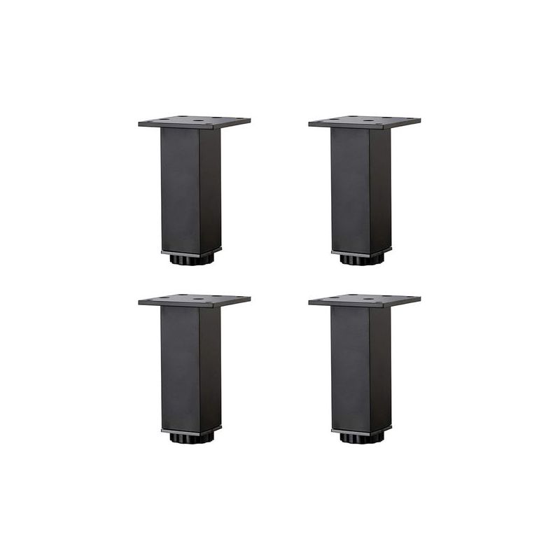 Taishengda - Verstellbare Möbelfüße Aus Mattschwarzem Aluminium - Höhe 5-40 Cm - Tragkraft 300 Kg - Rutschfeste Abs-basis - 4er-set -