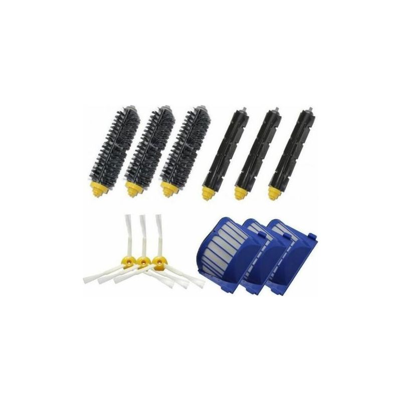 Taishengda Staubsauger-zubehörset - 1 Paar Extraktionsbürsten + 3 Filterabdeckungen + 3 Seitenbürsten Für Irobot Roomba 600 Serie (595 620 630 650 660)
