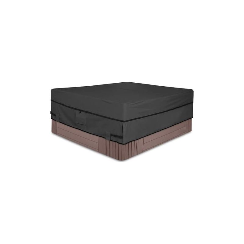 Taishengda Quadratische Poolabdeckung, Whirlpoolabdeckung Für Den Außenbereich, Uv-beständige Whirlpoolabdeckung, Schwarz, 228 X 228 X 50 Cm