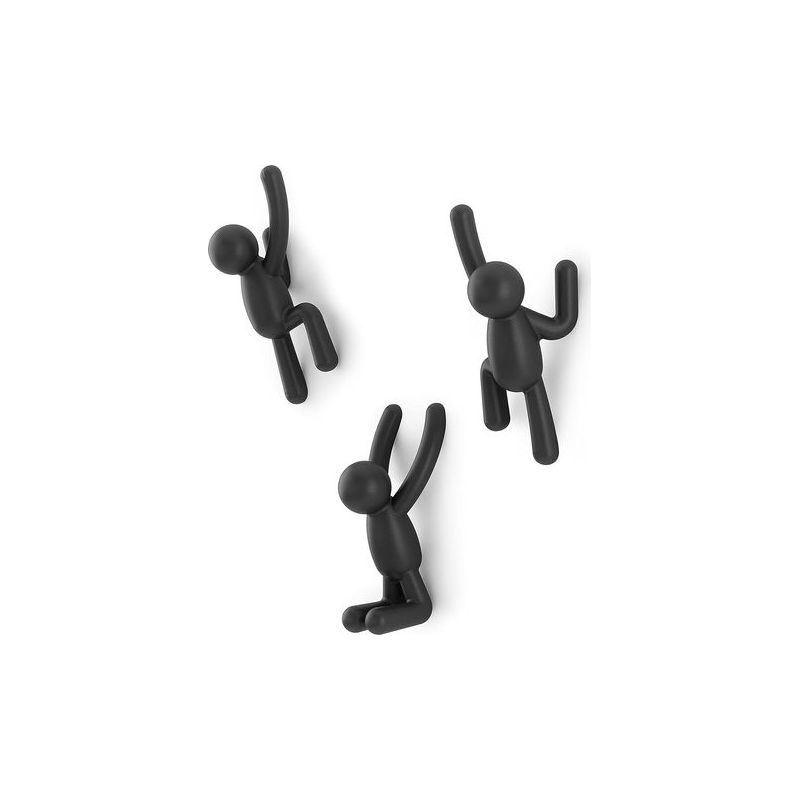 Taishengda-buddy-haken, Sortiert. Umbra Buddy Wandhaken – Dekorative Wandgarderobe, 3er-set, Schwarz.