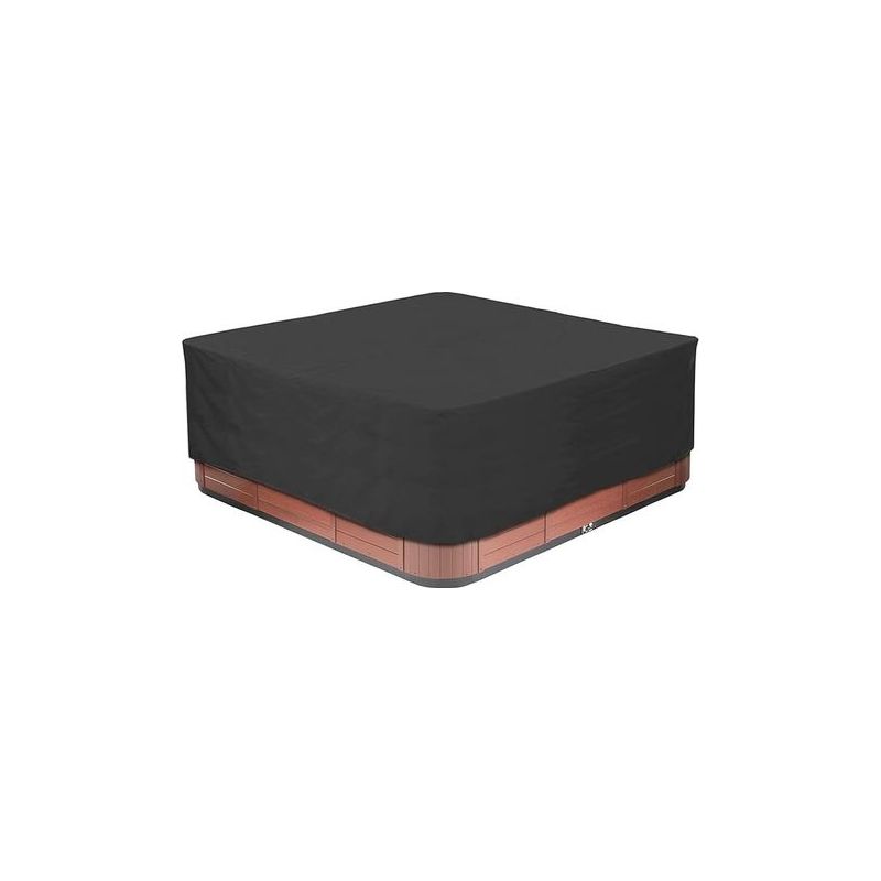 Taishengda Schutzhülle Für Whirlpool, Spa, Pool, Badewanne, Spa-abdeckung Aus Oxford-gewebe Für Den Garten, Staubdicht, Wasserdicht, Schwarz, Uv-beständig, 200 X 200 X 30 Cm
