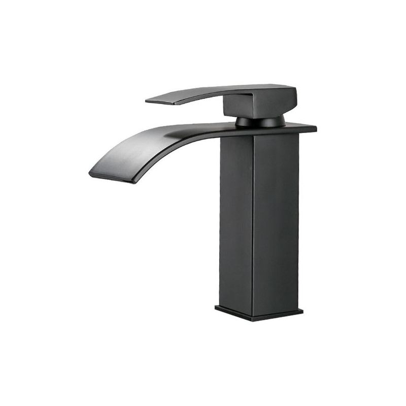 Taishengda - Schwarze Wasserfall-waschtischarmatur Mit Hohem Auslauf, Einloch-waschtischarmatur (hoch)