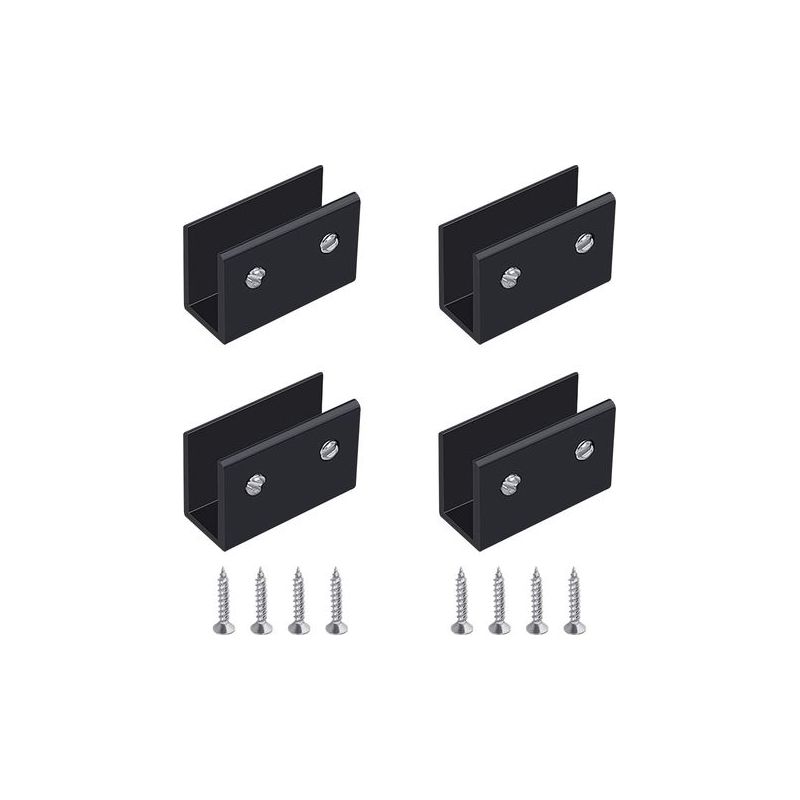 Taishengda Glasklemmen, 4-teiliges Wandmontage-set Für Glasregale, Schwarze Glasregalhalterungen, Verstellbare Glasregalhalterungen Aus Aluminiumlegierung, Für 8–10 Mm Dickes Glas