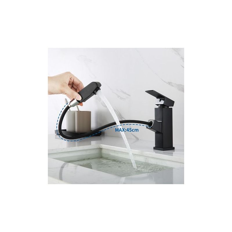 Taishengda – Schwarzer Lavabo-griff Mit Handgriff, Ausziehbarer Lavabo-griff Für Das Bad, Monomando-griff