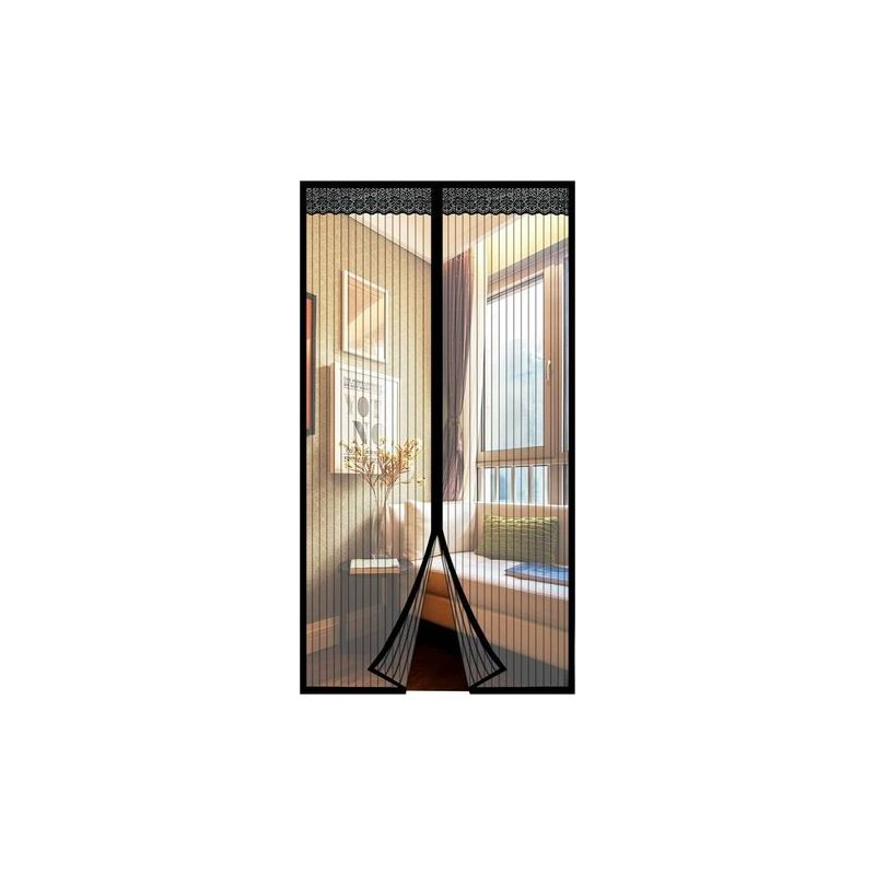 Taishengda-moskitonetz-tür, Magnetischer Fliegengitter-türvorhang Mit Magnetverschluss, Kein Bohren Erforderlich, Für Balkon-, Keller- Und Terrassentüren (schwarz, 90 X 230 Cm)
