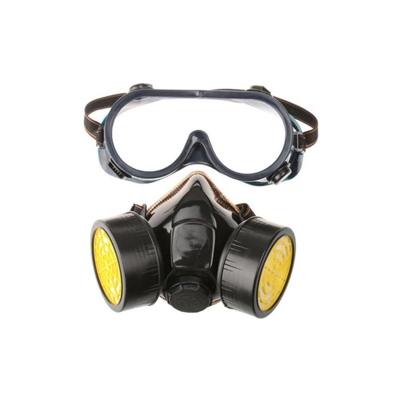 Taishengda Antichemikalien-filtermaske, Anti-verschmutzungs-gasmaske, Schutzmaske Gegen Schädliche Dämpfe, Staubschutzmaske Mit Doppelventilen Für Leichtes Atmen, Schwarz