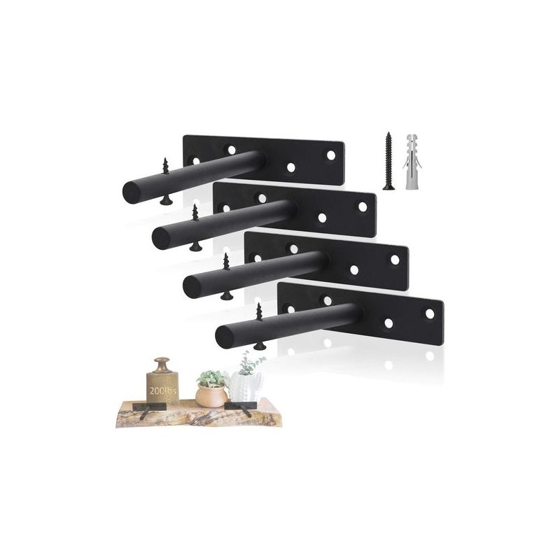 Taishengda - Set Mit 4 Unsichtbaren Regalhalterungen, Unsichtbaren Regalträgern, Regalhalterungen Aus Eisen, Robusten Wandhalterungen - 4 Stück