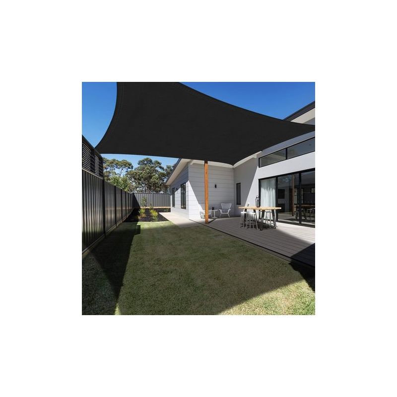 Taishengda Rechteckiges Sonnensegel 2x3m Schwarz, Wasserdicht, Uv-schutz, Markise Für Garten, Terrasse, Patio Und Pool, Inklusive Seil