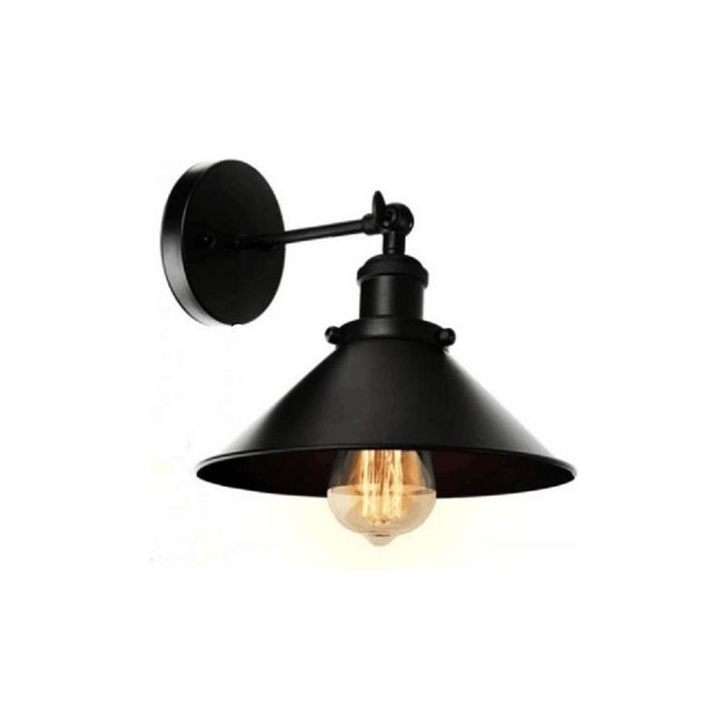 Taishengda – Vintage-industrie-wandleuchte, Doppelt Schwarz, Retro-wandleuchte Aus Metall, E27-fassung, Ideal Für Küche, Restaurant, Loft, Café Oder Bar (leuchtmittel Nicht Enthalten) – Komplett Schwa