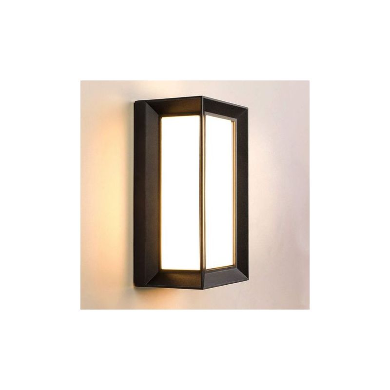 Taishengda Außenwandleuchte, Aluminium-außenwandleuchte, Moderne Außenwandleuchte, Ip54 Wasserdicht, 870 Lm, 3000 K Warmweiß, 18 W, Schwarz