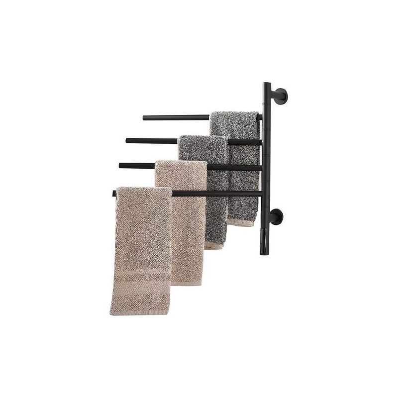 Taishengda Elektrischer Handtuchwärmer, 180° Schwenkbar, Wandmontage, Mit Thermostat (45–70 °c), Timer, Led-anzeige, 54 X 50 Cm, Schwarz