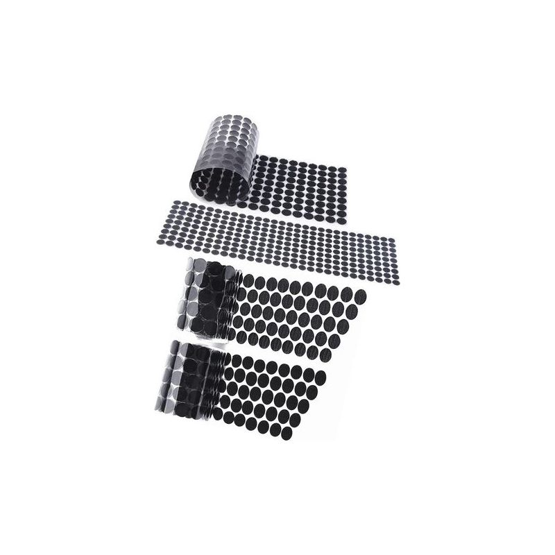 Taishengda - Runde Aufkleber, Doppelseitige Aufkleber, Selbstklebende Klettverschlüsse, Selbstklebende Pads, 300 Paar, 600 Kapseln, 20 Mm Kreise Mit Selbstklebenden Klettverschlüssen (schwarz)