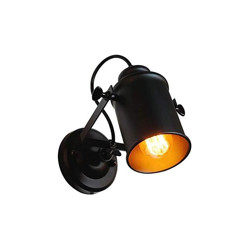 Taishengda - Wandleuchte Für Den Innenbereich, Vintage-wandleuchte Aus Eisen, E27 Verstellbare Schwarze Wandleuchte Für Schlafzimmer, Wohnzimmer, Badezimmer, Flur, Loft, Café [energieklasse E]