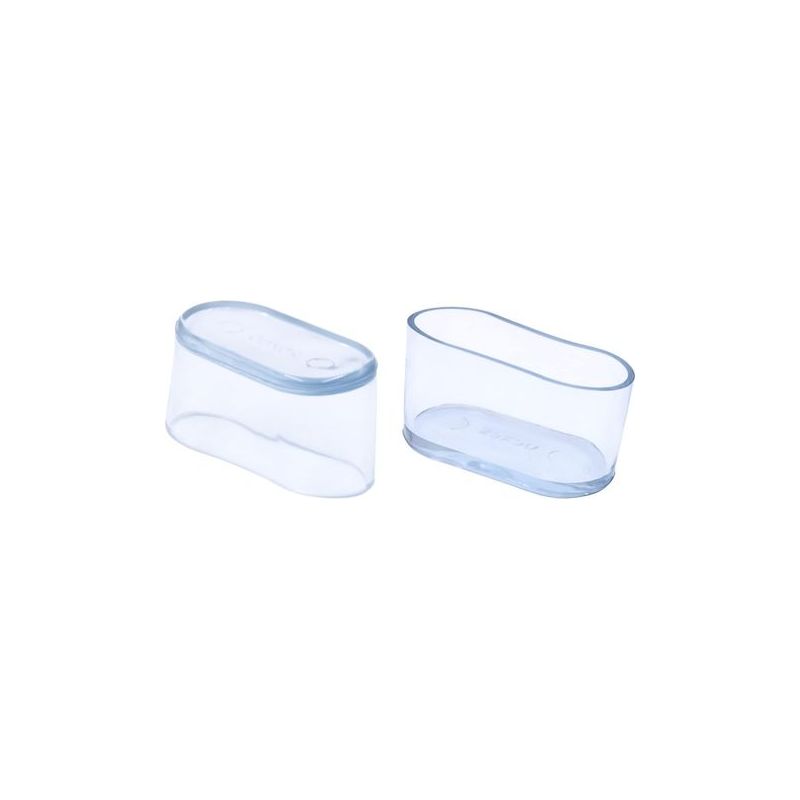Taishengda - Packung Mit 52 Ovalen Stuhlbeinkappen Aus Transparentem, Weichem Pvc, Für Stuhl- Und Tischbeine, 16 X 34 Mm (1,6 X 3,4 Cm)