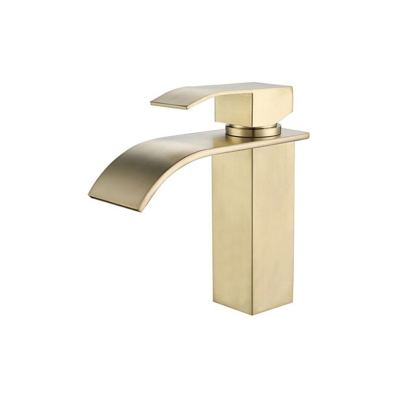 Taishengda – Kleiner Flusskrebs – Edelstahl-waschtischarmatur Mit Wasserfall-design – Gebürstete Goldoberfläche – Keramikkern – Einfache Installation G3/8''