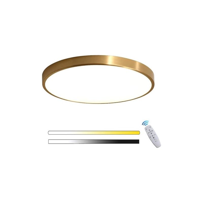Taishengda-led Runde Gold-deckenleuchte, Innenpanel, Moderne Dimmbare Schlafzimmer-deckenleuchte Mit Fernbedienung, Ultradünn Für Flur, Wohnzimmer, Balkon, Badezimmer, Ankleidezimmerbeleuchtung, Ø30cm