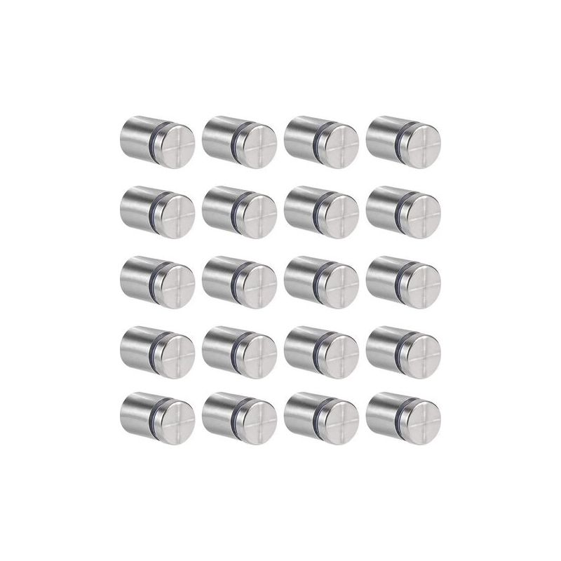 Taishengda-ineasicer 20 Stück Glasabstandshalter, 19 X 25 Mm Abstandsschrauben, Edelstahl-wandhalterung Für Werbenägel, Für Schilder Und Displays (silber)