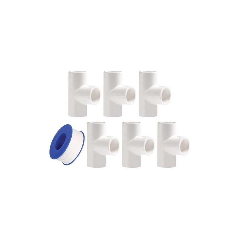 Taishengda-druckrohrverschraubungen - 6 Weiße Pvc 32mm T-adapterverschraubungen Für Den Schwerlast-gewächshaus- Und Möbelbau.