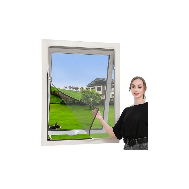 Taishengda Magnetisches Fenster-moskitonetz, Zuschneidbar, Insektendicht, 80 X 100 Cm, Magnetischer Moskitonetz-vorhang Mit Verstellbarem Rahmen, Waschbar, Kein Bohren Erforderlich, Feuerfest Und Wass
