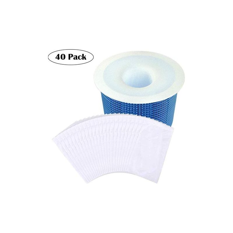 Taishengda - Packung Mit 40 Poolsocken Für Schwimmbecken Und Spa-filter, Wiederverwendbar, Ultrafeines Netzgewebe Für Eingelassene Und Aufstellbecken