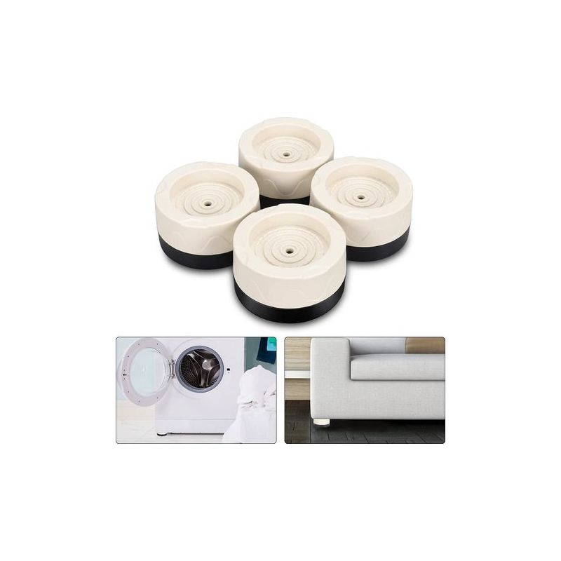 Taishengda - Gummifüße Für Waschmaschinen, 4-teiliges Set Antivibrations-gummifüße, Universelle Waschmaschinenfüße, Weiße Antivibrations-gummifüße