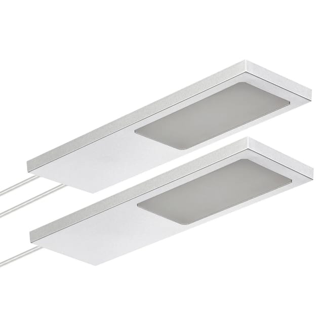 So-tech - sotech LED-Möbelleuchte giulia ii ohne Sensor silbergrau, 2700K warmweiß inkl. Trafo & Verteiler, 2er Set