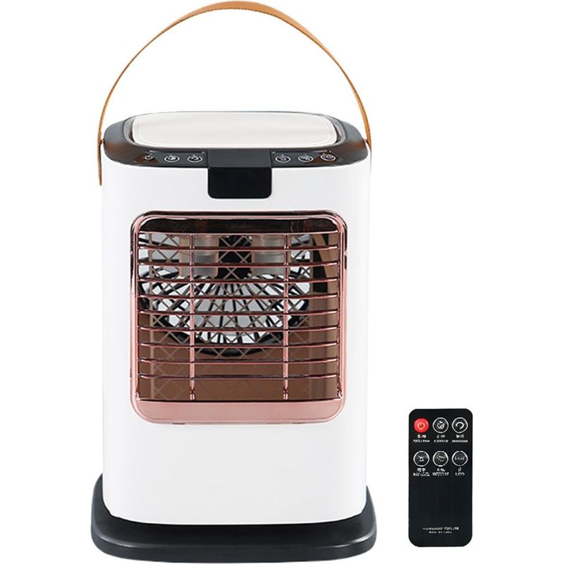 Tragbarer Klimaventilator Mit Kühlendem Nebel – 6 Geschwindigkeitsstufen, 7-farbige Led-beleuchtung, 1300-ml-wassertank, 12-stunden-timer, Fernbedienung, Kleiner Luftkühler Für Wohnzimmer, Schlafzimme