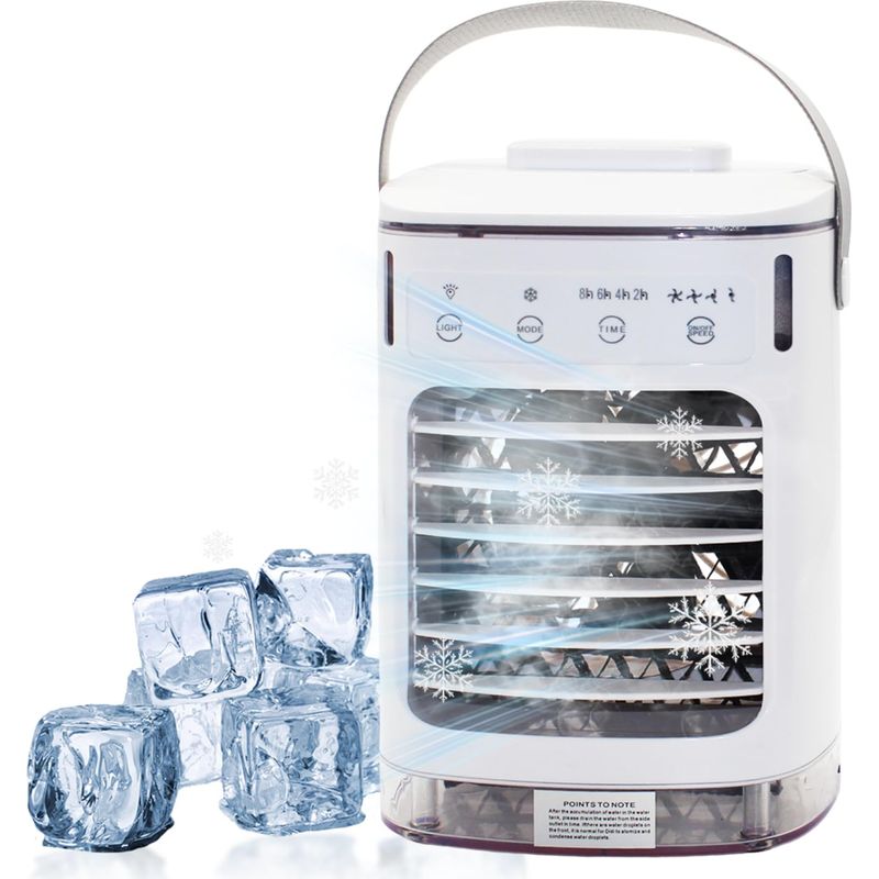 Mini-klimaanlage Mit 4 Windstufen Und 7 Led-farben, Großem Wassertank (bis Zu 2 Stunden Laufzeit), Usb-anschluss, Leiser Betrieb Für Büro, Zuhause Und Camping