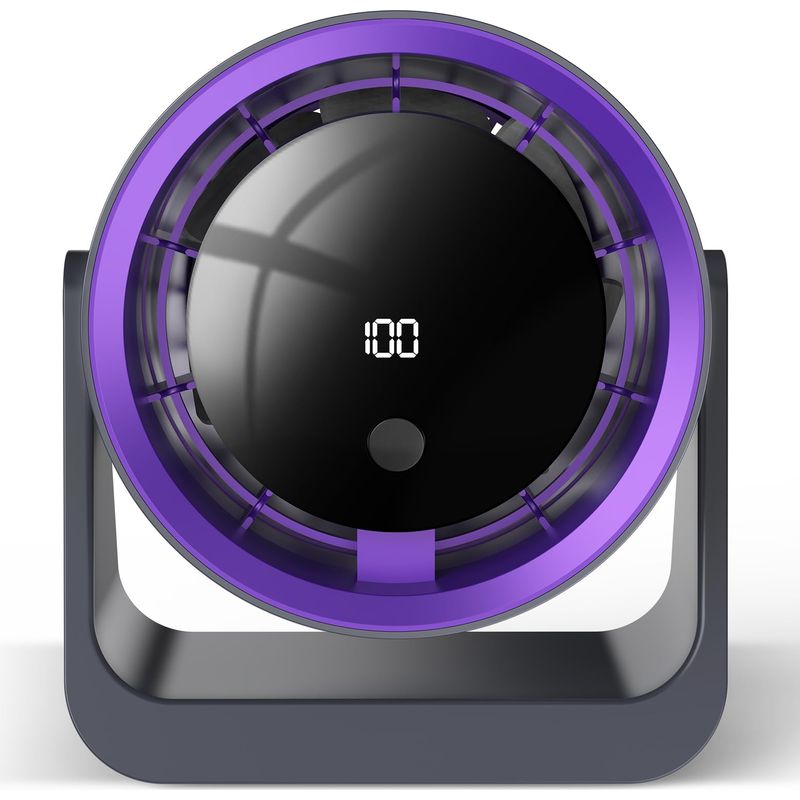 Mini-usb-tischventilator, 360° Verstellbar, Leise Und Tragbar Mit 100 Geschwindigkeitsstufen, Led-anzeige, Leistungsstarker Akku Für Büro, Zuhause, Schlafzimmer, Camping, Outdoor, Wandmontage Möglich