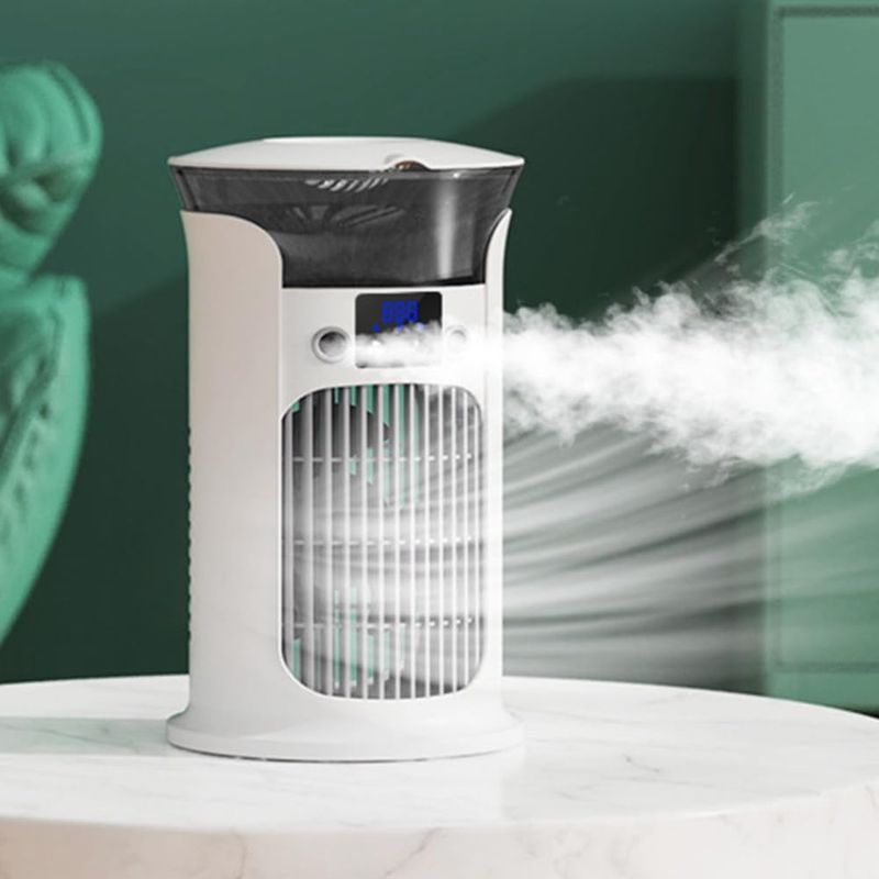 Tragbare Mobile Klimaanlage, 880 Ml Wassertank Für Mini-verdunstungsluftkühler Mit Nebelfunktion, Leiser 3-stufiger Ventilator Für Zuhause, Büro Usw.