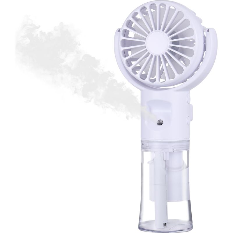 Tragbarer Elektrischer Ventilator Mit Wassernebelfunktion, Mini-usb-wiederaufladbarer Handventilator Mit 4 Geschwindigkeitsstufen, Kleiner Batteriebetriebener Handventilator Für Urlaub, Büro, Outdoor-