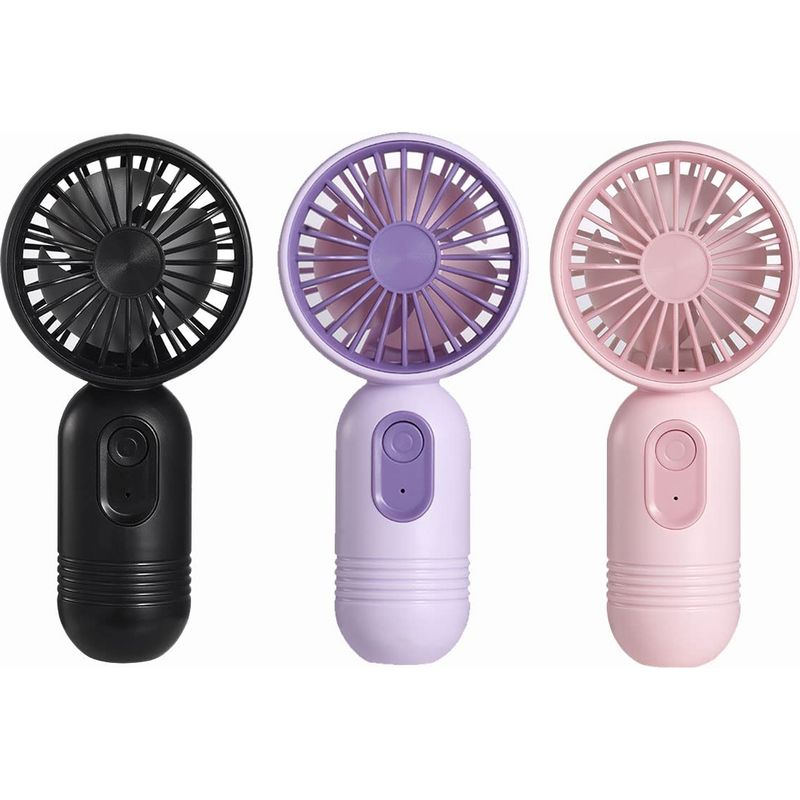 Mini-tragventilator, 3er-set Usb-aufladbare Ventilatoren, Kleiner Persönlicher Ventilator Für Damen Und Herren, Für Büro Und Reisen