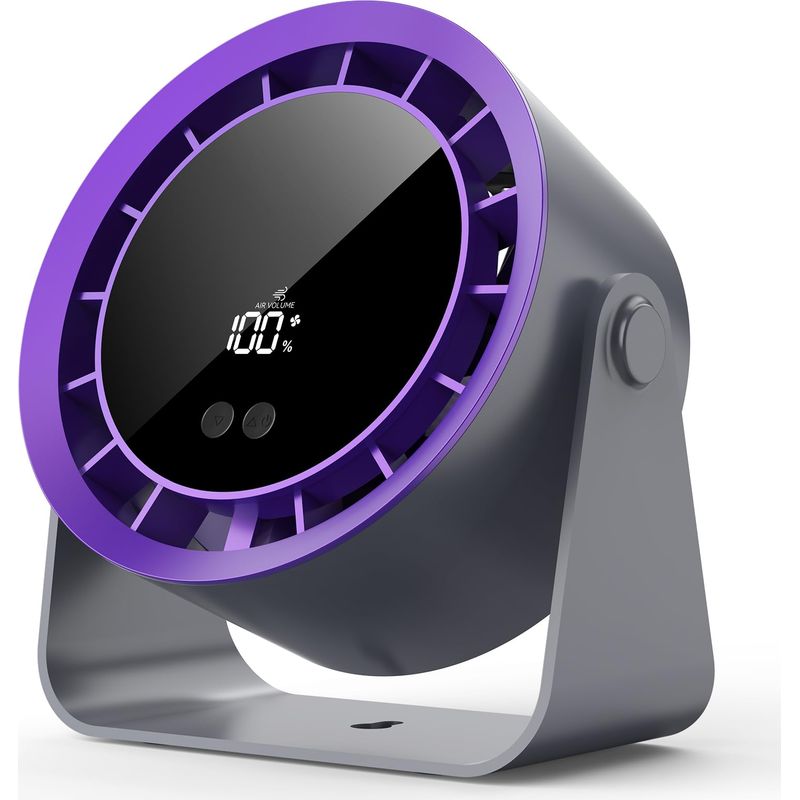 Tischventilator, Tragbarer, Leiser Ventilator Mit 1-100 Geschwindigkeitsstufen, Mini-tischventilator Mit Led-anzeige, 360°-drehung, Kleiner, Wiederaufladbarer 2400-mah-usb-ventilator Für Schlafzimmer,