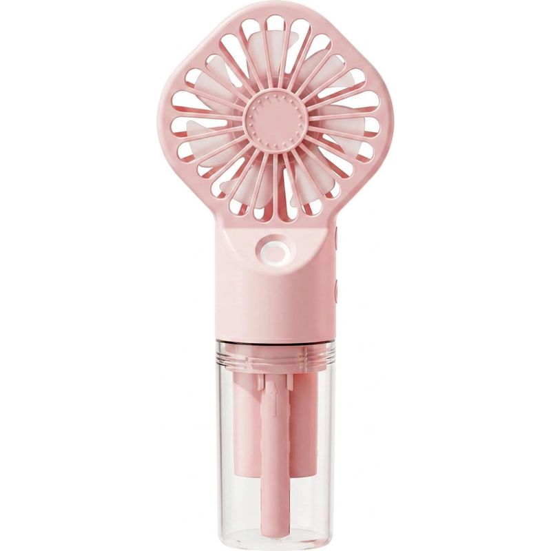 Mini-tragventilator Mit Wassernebelfunktion, 4 Einstellbare Geschwindigkeitsstufen, Batteriebetrieben, Kleiner Tragbarer Ventilator Für Reisen, Urlaub, Büro, Camping (rosa)