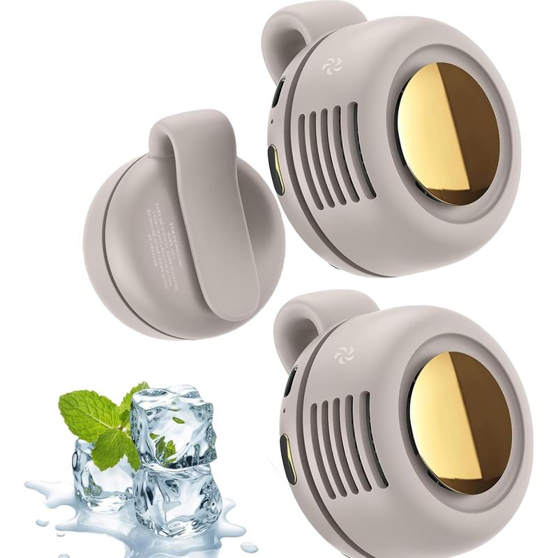 Mini-tragbarer Clip-ventilator – 3 Geschwindigkeitsstufen, Ohne Rotorblätter, Leise, Wiederaufladbar Für Büro, Reisen, Outdoor-aktivitäten, Befestigung An Hemd Und Gürtel (weiß – 2 Stück)