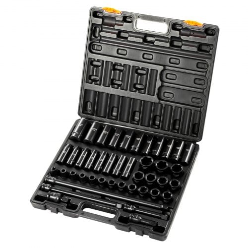 Vevor Schlag-steckschlüssel-set 1/2 Zoll, 43-teiliges Schlag-steckschlüssel-set, Standard-steckschlüssel-sortiment, 1/2-zoll-steckschlüsselsatz, 6-punkt-steckschlüsselsätze, Metrisch 9–30 Mm