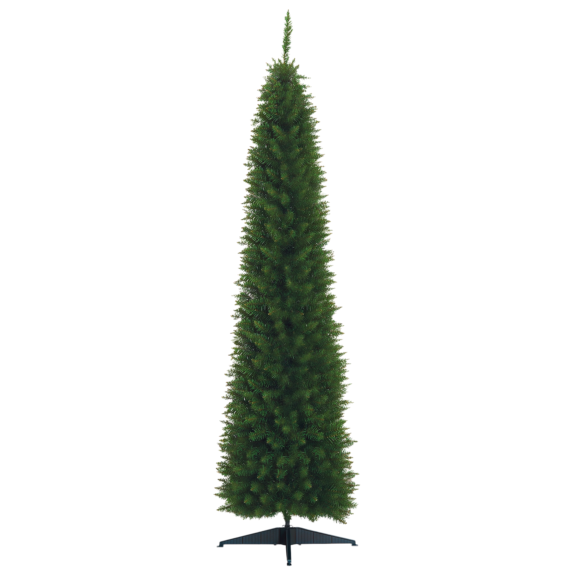 210 Cm Schmaler Künstlicher Weihnachtsbaum Mit 499 Zweigen Und Abnehmbarem Sockel, Einfach Aufzubauen, Grün