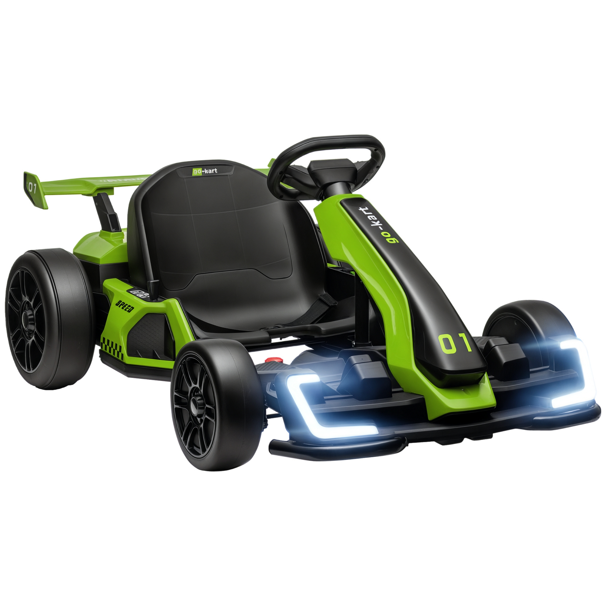 Elektrisches Go-kart Für Kinder Von 6 Bis 12 Jahren, 24 V, 12 Km/h, Verstellbarer Sitz, Grün