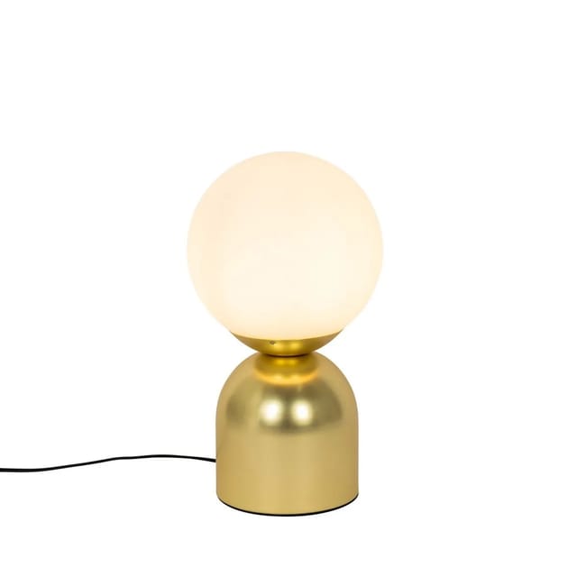 Hotel-Chic-Tischlampe Gold mit Opalglas - Pallon Trend