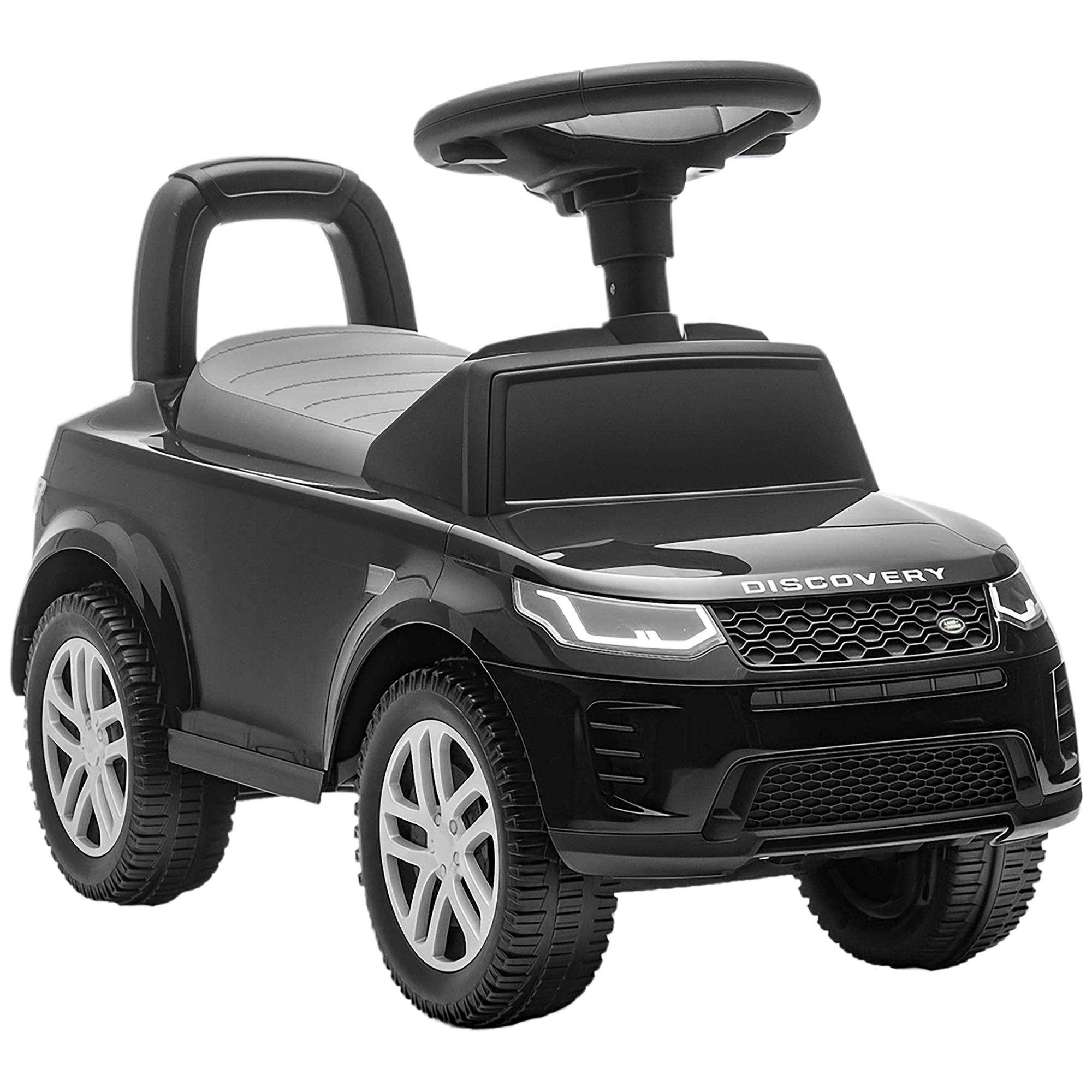 Lizenziertes Land Rover Kinderfahrzeug Zum Schieben, Mit Hupe, Motorengeräuschen, Stauraum Unter Dem Sitz, Schwarz