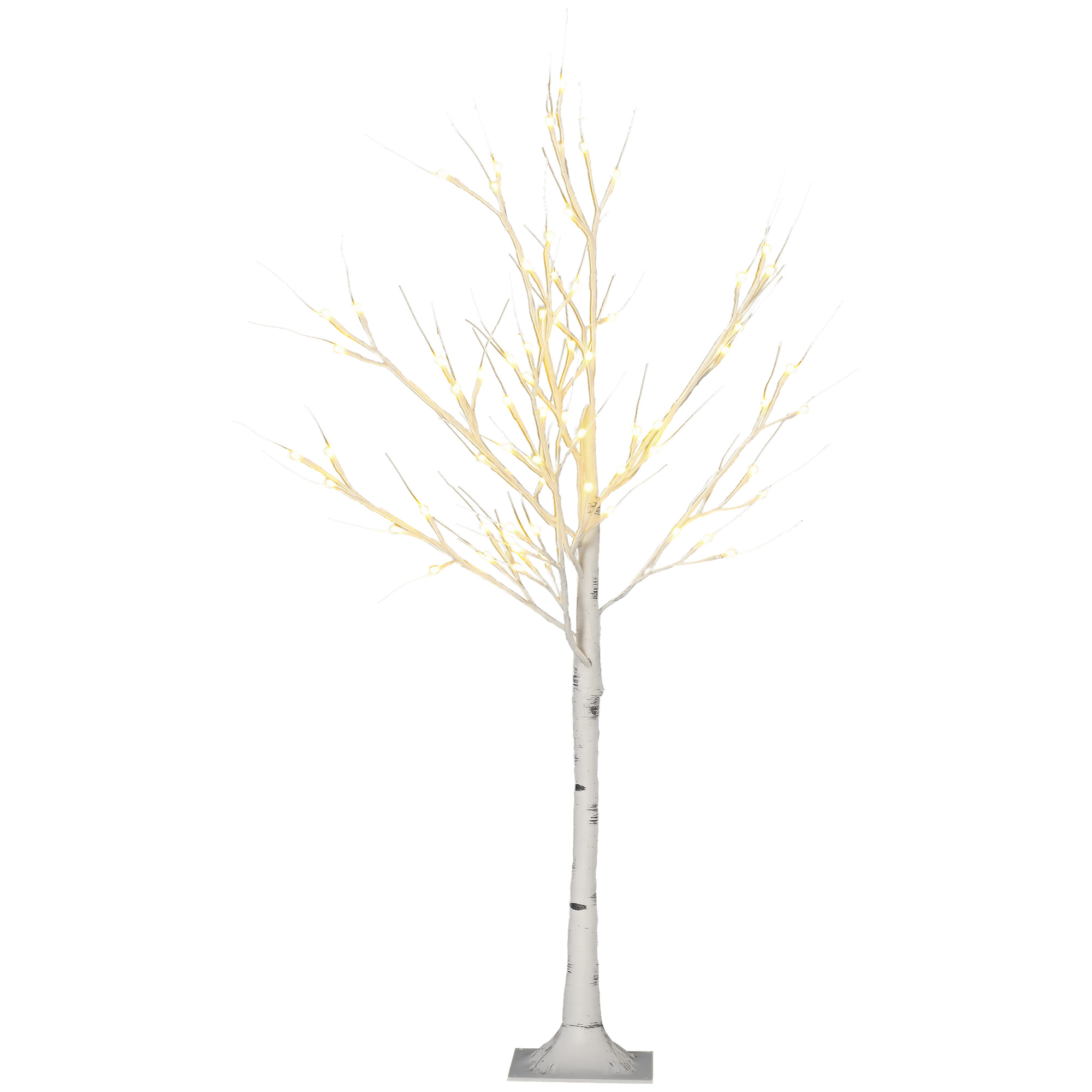 Kleiner Weißer Weihnachtsbaum Aus Polypropylen Und Metall Mit 72 Led-lichtern Für Den Innen- Und Außenbereich, 17 X 17 X 120 Cm