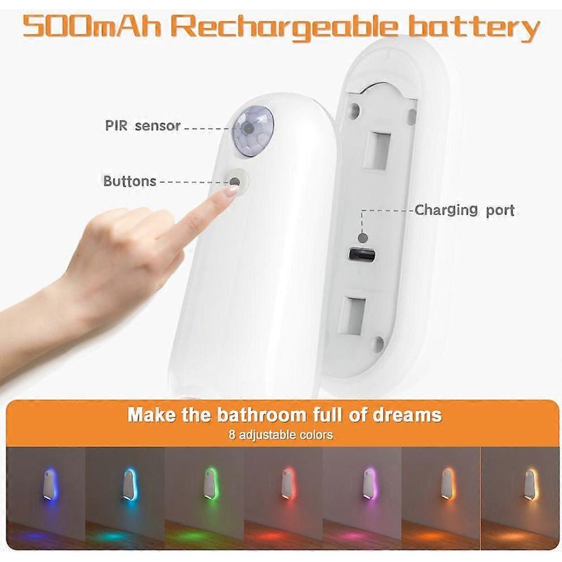 Badezimmer-lichtprojektor (1 Stück) – Stimmungslicht In 7 Farben – Sensor-nachtlicht – Geschenkidee Fürs Schlafzimmer