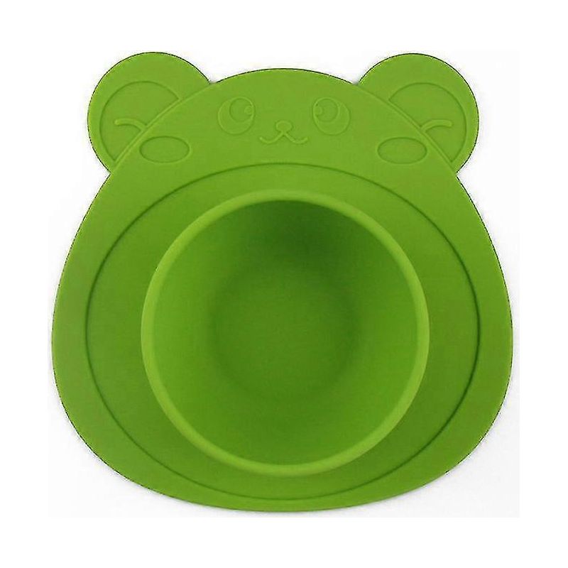Silikonteller Für Kinder, Bärenmotiv, Silikonschüssel Für Babys, 1 Stück, Grün