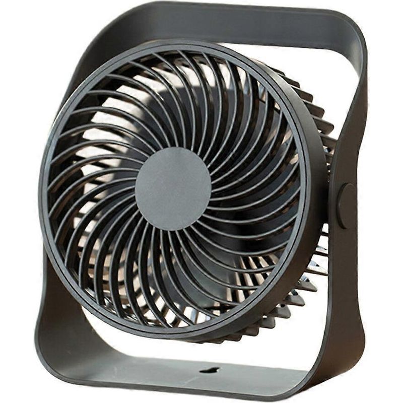 Tisch-/wandventilator, Tragbar Und Wiederaufladbar, Vier Geschwindigkeitsstufen, Dunkelgrau.