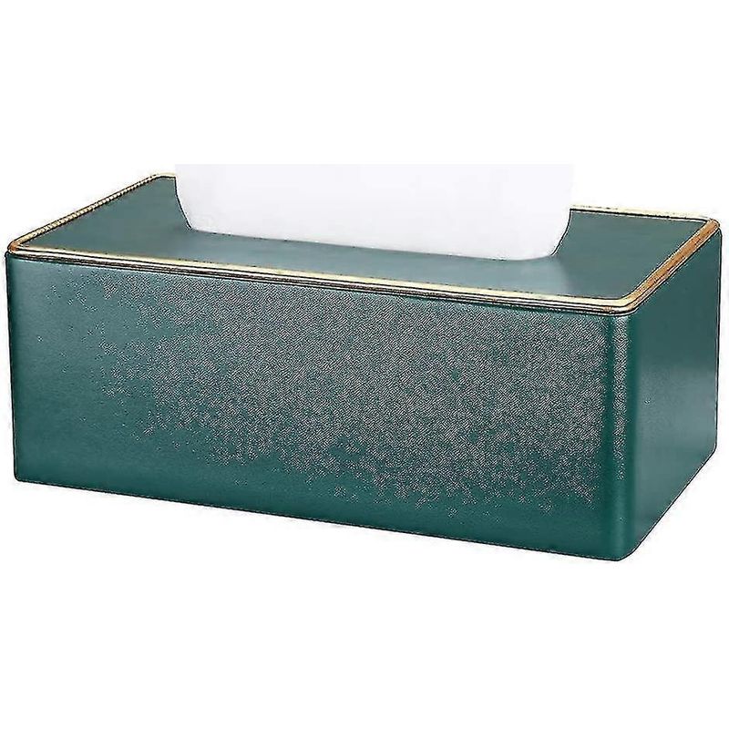 Rechteckige Taschentuchbox Aus Leder (dunkelgrün)