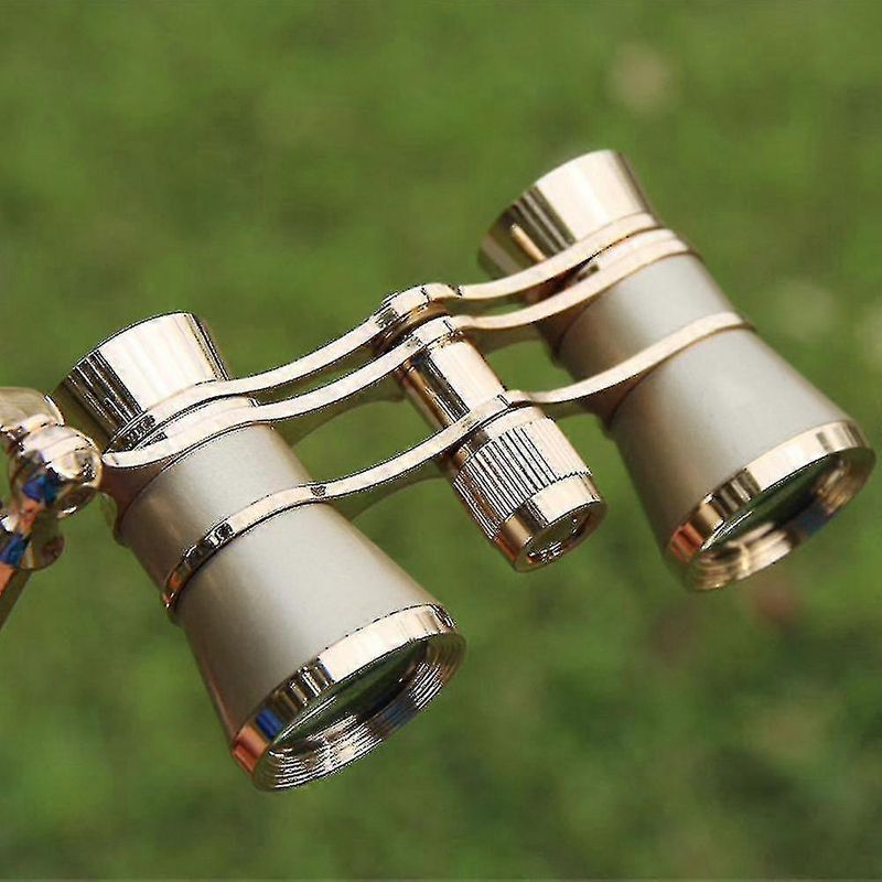 Mini-metallfernglas 3x25, Leicht Und Im Retro-stil, Mit Integriertem Klappgriff, Für Erwachsene, Kinder Und Frauen Bei Konzerten Und Musikveranstaltungen – Goldfarben