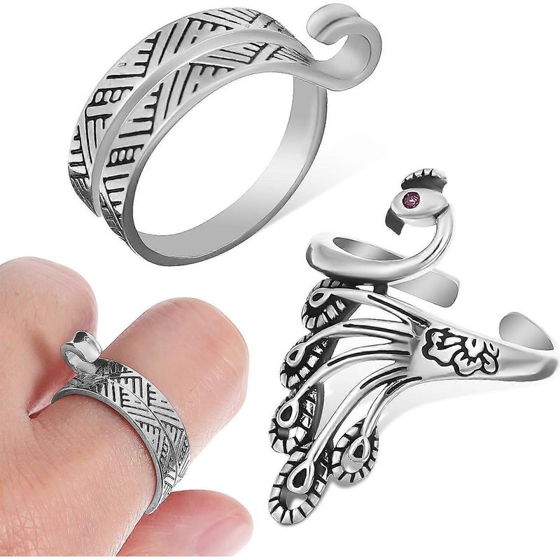 Set Mit 2 Häkelringen, Strickringen, Multifunktionalen Garnführungen, Fingerringen, Praktischen Häkelringen
