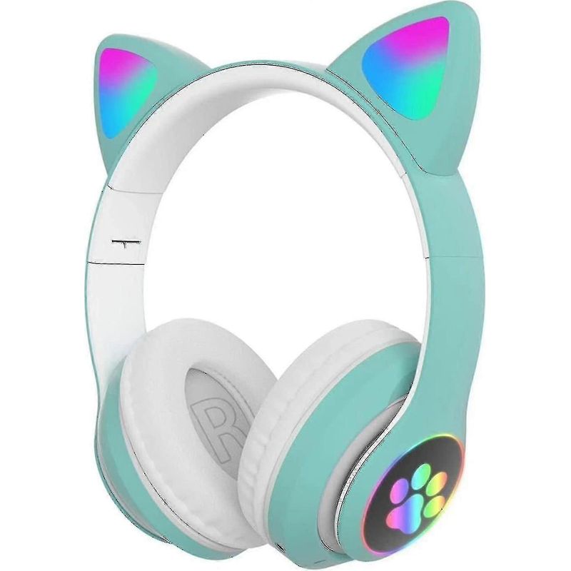 Kopfhörer Für Kinder Und Erwachsene Mit Katzenohren, Led-beleuchtung, Bluetooth, Faltbar, Kabellos, Eingebautem Mikrofon Und Geräuschunterdrückung.