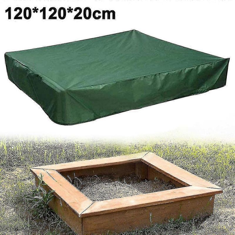 Wasserdichte Sandkastenabdeckung, Sandkastenabdeckung, Sandkastenabdeckung Für Spielzeug – 120 X 120 X 20 Cm – Grün